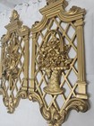 1970s Pair Flower Basket Bouquet Floral Wall Plaques Syroco Gold Gilt Finish 14   