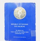 1970 Silver Proof 5 Balboas-republic Of Panama Commemorative Coin
