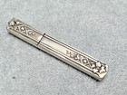 Antique Art Deco French Sterling Silver Sewing Needle Case Poison Ivy Leaves