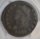 1808 Classic Head Large Cent  Pcgs F12