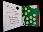 I Vtg Unused Xmas Greeting Card Santa Riding Cute Piggy   Cat Coin Slots Inside
