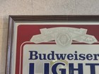 Vintage Budweiser Light Beer Mirror 18x22 Framed Bar Sign
