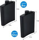 2 Flask Liquor Matte Black Stainless Steel Funnel   Cups Never-lose Metal Cap 