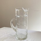 Vtg Mcm West Virginia Clear Glass Bamboo 80 Oz Cocktail Pitcher - Handmade 1960s