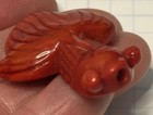 Antique Coral Hand Carved Beautifully Detailed Koi Fish Large Pendant Big Eyes