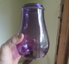 Antique 1890s Original 6 5 8 tall Pretty Amethyst Glass Globe For Barn Lantern
