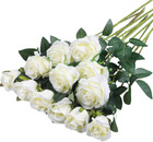 12pcs Artificial Silk Flowers Realistic Roses Bouquet Long Stem For Home Wedd   