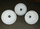 Vintage Industrial 18 5 Inch White Porcelain Enamel Light Shades - Set Of 3