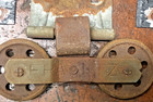 Lot Of 6 Antique Barn Door Rollers Frantz With Hardware