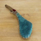 Native American Style Dance Rattler Shaker Turquoise Suede Feather Beads