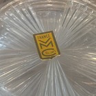 New Set Of 6  Vintage Reims France Etched Crystal Coaster Set Silver Metal Caddy
