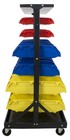 Erie Tools 60 Bin Parts Storage Rack With Locking Wheels Shop Garage Nut Bolt