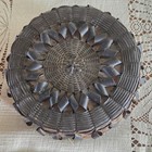 Antique Curly Ash Splint Lidded Basket Black Paint Sold By Se Bell Co  Ny 1800s