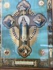 Antique Mother Mary Sacred Heart Solid Wood Frame Religious Wall Art 22 X 18