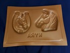1960   s Nyra New York Racing Ass  Horse Head   Horseshoe Saratoga Plastic Sign