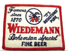 Vintage Wiedemann Bohemian Special Beer Jacket Patch Bernard Ohio Advertising