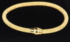 925 Sterling Silver 14k Gold Plated Italian 5mm Round Mesh Bracelet  7 5  Italy
