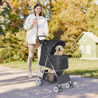 4 Wheels Foldable Pet Dog Cat Jogger Stroller Travel Carrier Strolling Cart W wa