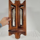 Vintage Wooden Wall Shelf With Mirror Vanity Organizer Shelf