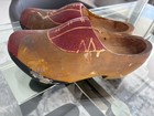 Antique 1920s Hand Carved Dutch Wooden Shoes Clogs Hand-painted Women   s Size 7