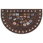 Entryway Door Floor Mat Half Round Outdoor Brown Rubber Backing Water Resistant