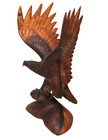 21  Tall Hand Carved Mahogany Wood American Eagle Sculpture Indian Cowboy Horse