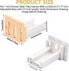  2 Pack Drawer Slide Socket Bracket 1 Inch Drawer Track Back Plate White