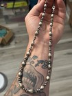 Sterling Silver Native American Sw Navajo Pearl Saucer Melon Bead Necklace  925