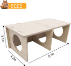 Wooden 2-chamber Hamster Tunnel Toy  Natural  Easy To Clean  Suitable For Hamste