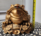Feng Shui Money  Wealth Frog  large Vintage  Unique   Heavy Solid Piece 