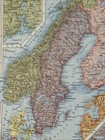 Antique 1956 Map Of Norway  Sweden   Finland 1956 14   x11   