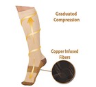 6 Pairs Copper Compression Socks 20-30mmhg Graduated Support Mens Womens S m-xxl