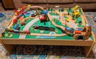 Kid s Wood Play Railway Train Table Set 120 Pc Brio Thomas   Friends Compatible