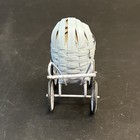 Vtg Baby Doll Pram Carriage Buggy Stroller Dollhouse Miniature 3 5  Wicker Metal
