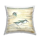  Sandpipers Walking Abstract Beach Sand Design By Paul Brent Throw Pillow  18 