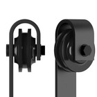 Barn Door Roller Hardware Set J Hanger Carbon Steel Black 265lb Capacity