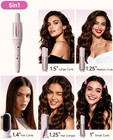 5 In 1 Auto Curling Iron Set With Interchangeable Barrels - 1   1 25   1 5  Curl
