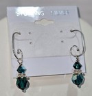 Sterling Silver Earrings Made With Swarovski Crystal Beads Green