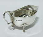 Antique Solid Sterling Silver Sauce Or Gravy Boat   Jug 1926