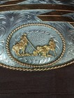 Vintage Montana Silversmiths Belt Buckle Rodeo Roping Sterling Silver Plated  