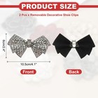 4  Decorative Shoe Clips  2 Pcs Flower Rhinestone Clips For Women  Iridescent
