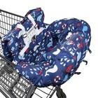 2-in-1 Baby Shopping Cart   High Chair Cover - Padded  Portable  Foldable  Blue