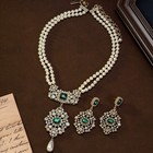 Vintage Style Floral Jewelry Set With Faux Pearls   Rhinestone Accents