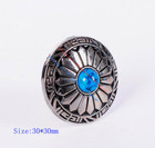 10pc 30mm Floral Turquoise Antique Silver Screw Back Conchos For Belt Wallet