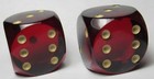 Bakelite Faturan Old Austria Transparent Dark Cherry Red Dice Set Pair 53 Grams