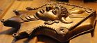 Vtg Dhokra Cast Bronze Mask wall Plaque Handmade India Tribal 10 5  Heavy Detail