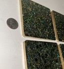 Set Of 4 Lucite Coasters With Sparkling Gold Leaf Flecks