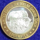 Silver Strike  Edgewater Casino   999 Fine Silver   10 Gaming Token