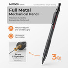 Black Metal 2 0 Mechanical Pencil Set With Case  3 Pcs Drafting Lead