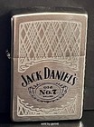 Zippo Brushed Chrome Engraved Lighter With Jack Daniels Logo  402490  New In Box